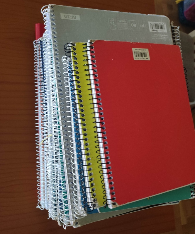 15 cuadernos con cuadriculas