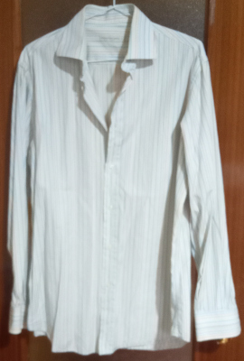 Camisa blanca a rayas finas talla XL