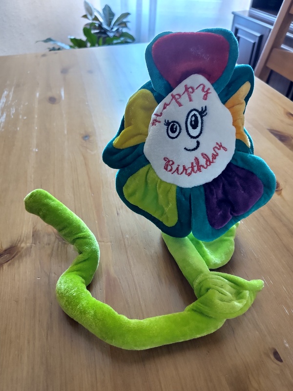 Flor de tela Happy Birthday