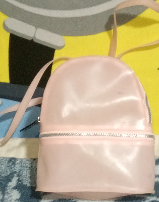 Mochila de plástico duro pequeña.