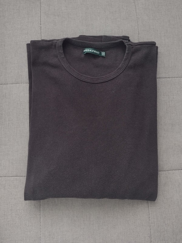 Camiseta Manga Larga Marrón Hombre - Talla XL (Springfield)