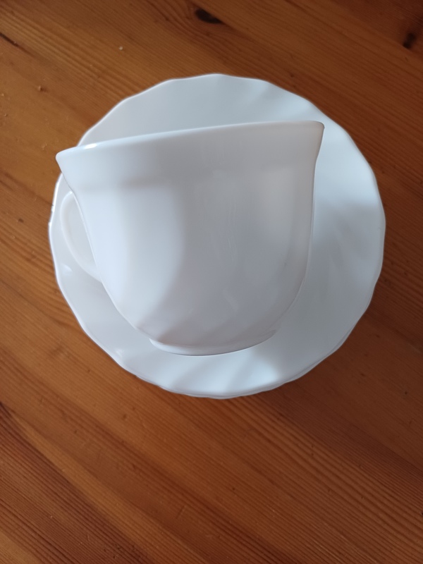 6 tazas café con platitos