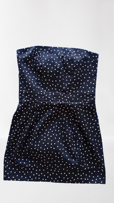 Vestido palabra de honor MANGO lunares dorados (talla M)