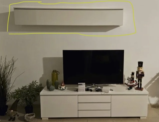 Mueble alto de TV - Blanco alto brillo