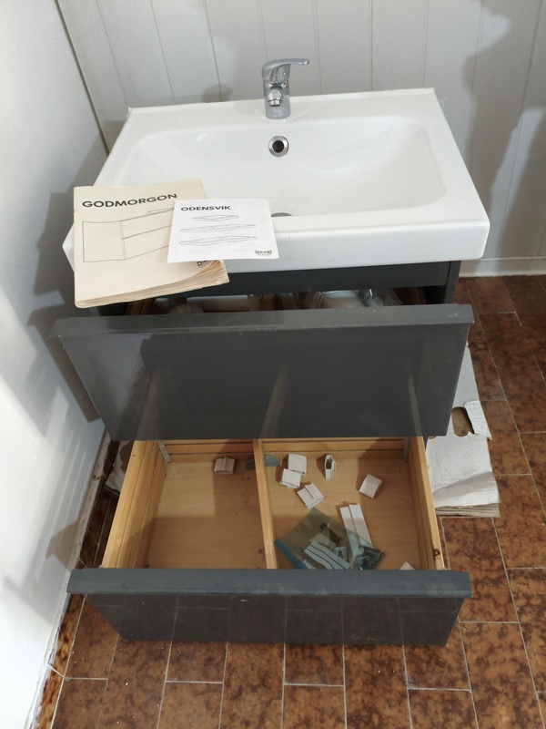 Mueble baño ikea GODMORGON de 60, lavabo ODENSVIKpara colgar