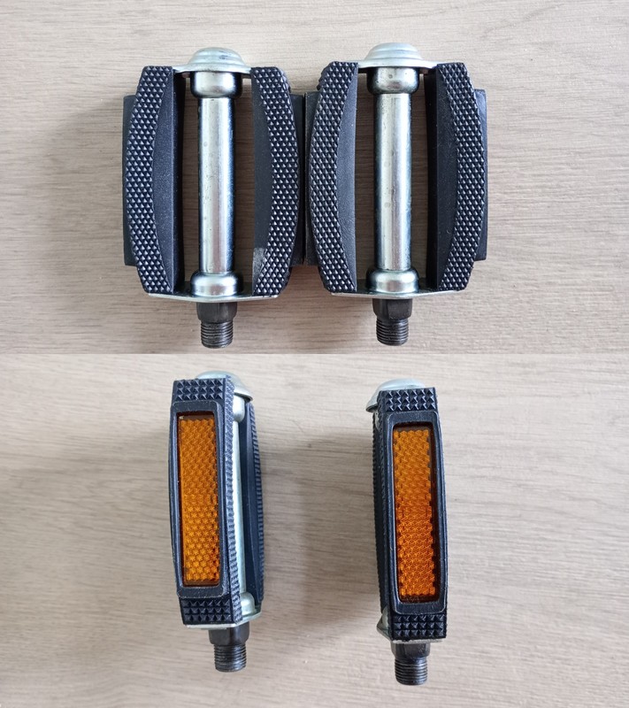 Pedales clásicos de bicicleta con reflectores
