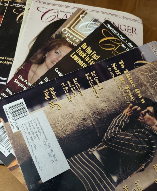 Revistas sobre canto en ingles