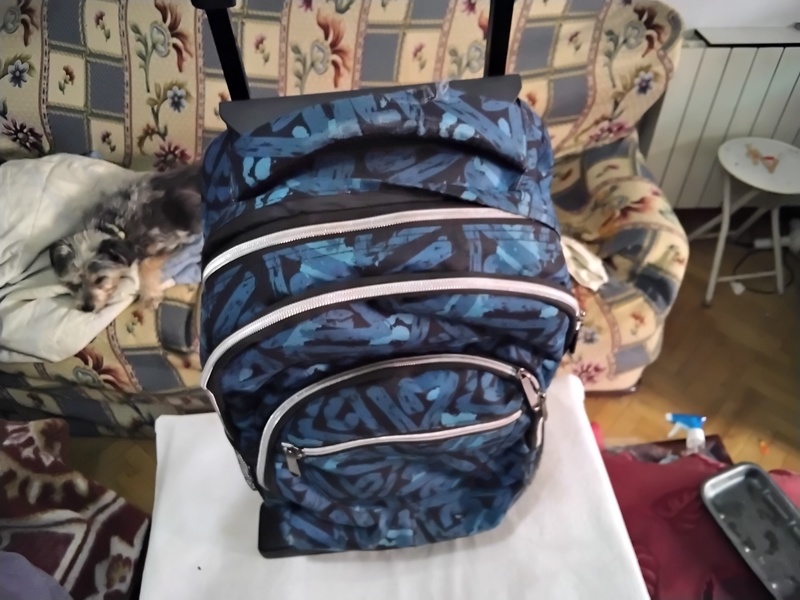 MOCHILA AZUL CON CARRO 