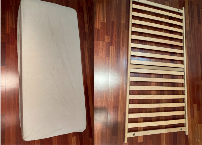 Single-bed mattress and bedstead