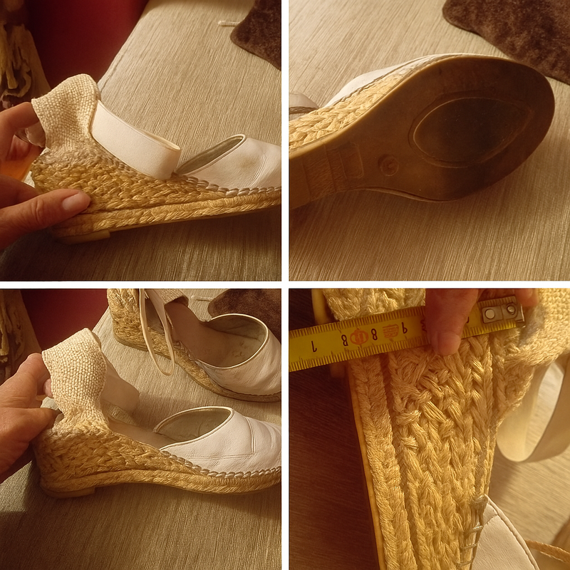 Zapatilla de esparto y piel
