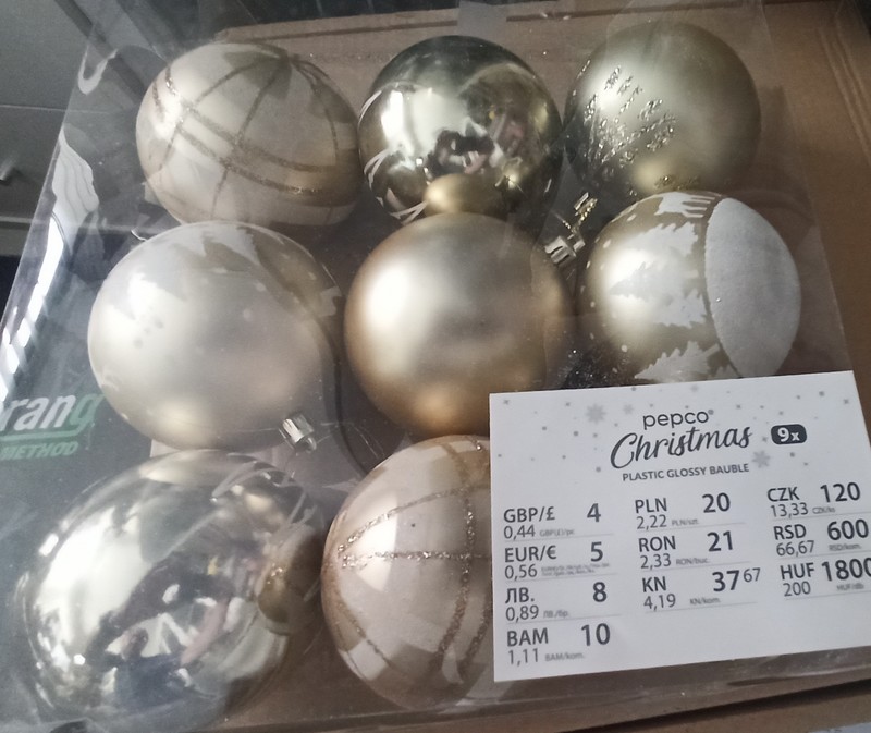 Bolas de Navidad Doradas Pepco