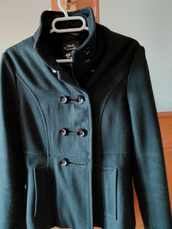 Chaqueta negra de paño para chica talla S