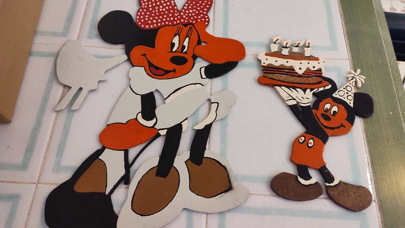 Figuras decorativas artesanales Mickey cumpleaños 