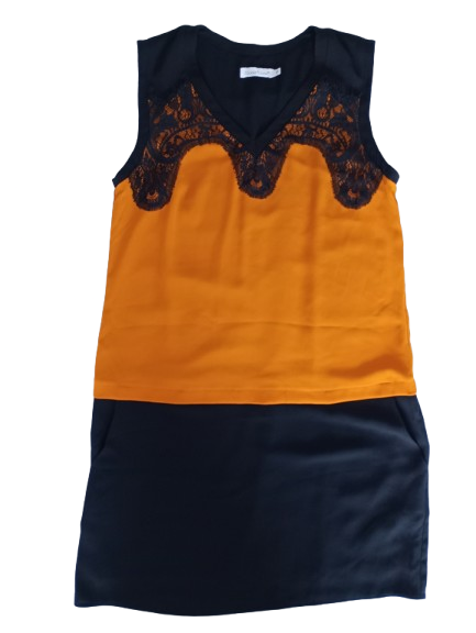 Vestido mujer Good Look talla M – negro y naranja con encaje