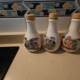 3 botes pequeños para aceite de oliva