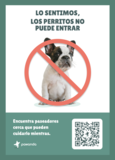 REGALO cartel "No se admiten perros" con QR para localizar paseadores 🐾