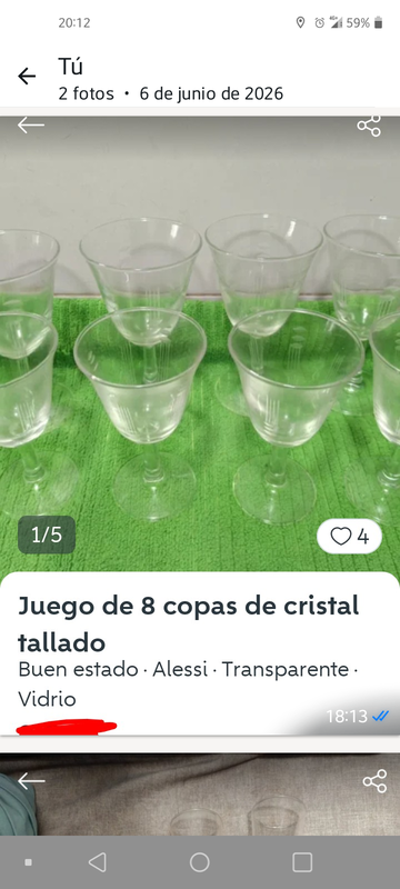 Regalo copas cristal tallado.