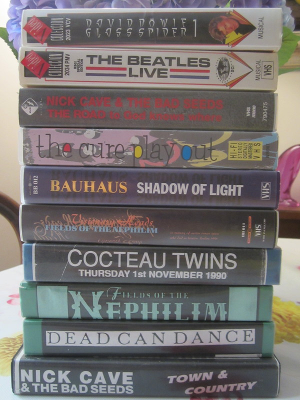 Lote de 14 cintas de vídeo VHS de música pop-rock y gótica años 80/90 